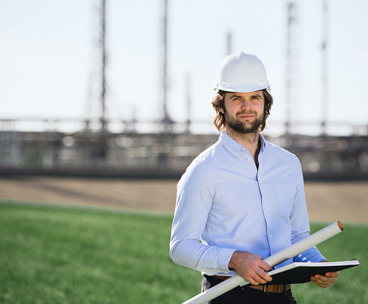 worker and production site